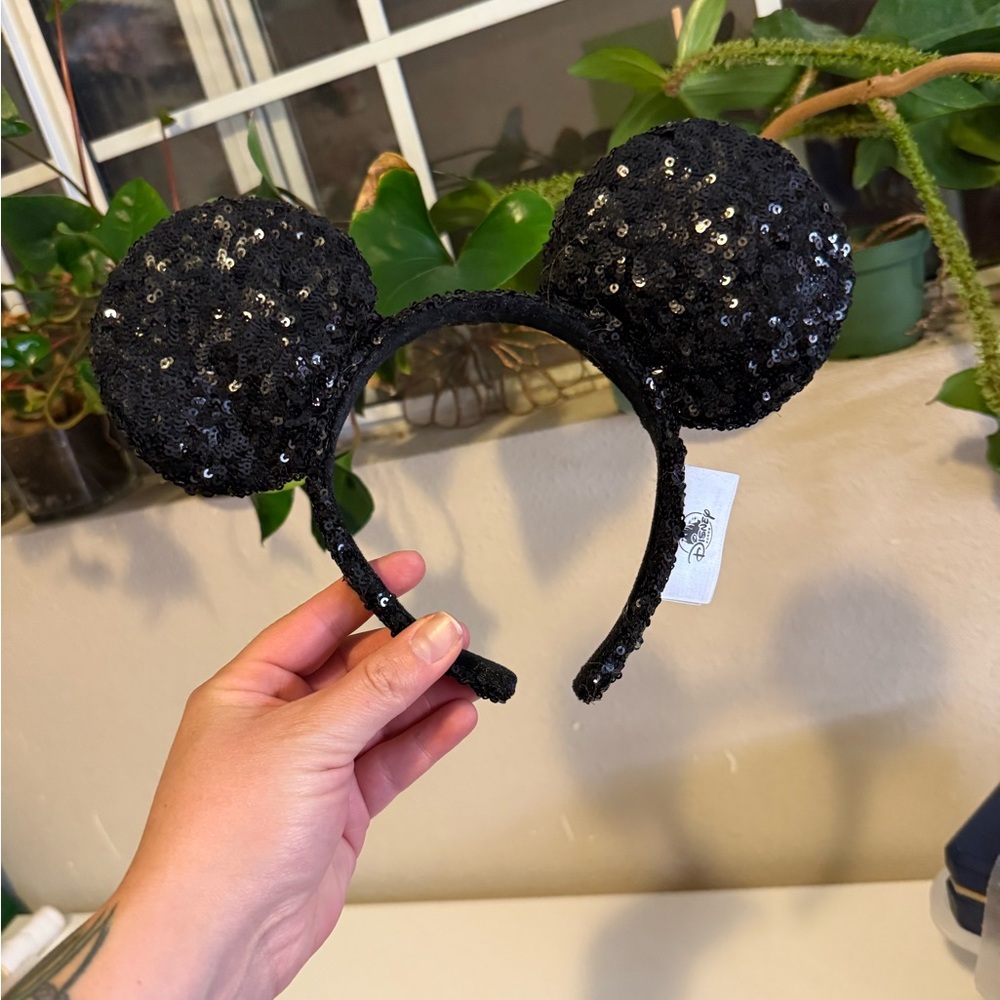 Sequin Black Mickey Mouse Ears Headband